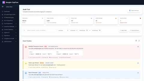 Audit Trail - Complete transaction and activity history